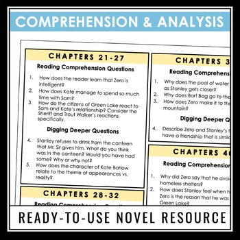 Holes by Louis Sachar - Detailed Reading Questions with Answers