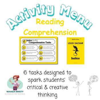 Preview of HOLES - Reading Comprehension Activity Menu for Novel Study