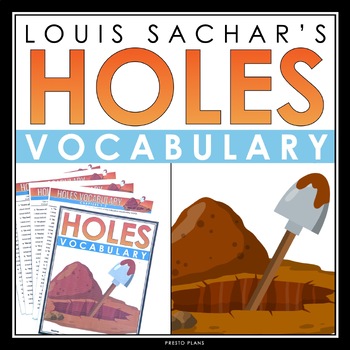 Preview of Holes Vocabulary Booklet, Presentation, & Answer Key Definitions - Louis Sachar
