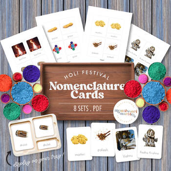 Preview of HOLI FESTIVAL Nomenclature Cards | Montessori Inspired | Cultural Studies