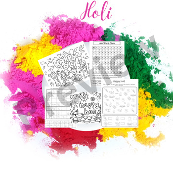 Preview of HOLI- SPRING FESTIVAL OF COLORS | Activities and Worksheets