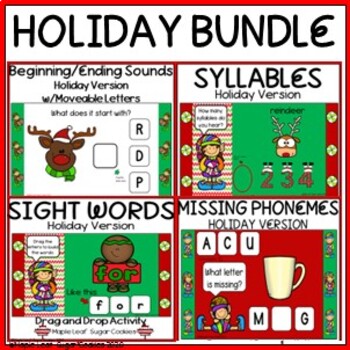 Preview of HOLIDAY BUNDLE!!! ***ELA HOLIDAY ACTIVITIES*** 4 PACK!! CHRISTMAS - GOOGLE SLIDE