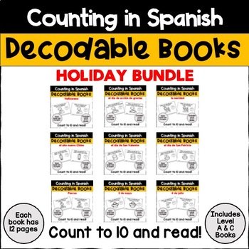 Preview of HOLIDAY BUNDLE: Libros decodificables para contar del 1 al 10