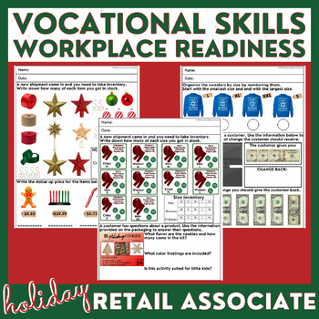 Preview of HOLIDAY/ CHRISTMAS RETAIL ASSOCIATE - Vocational Skills Worksheets - Jobs