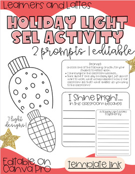 Preview of HOLIDAY LIGHT | SEL ACTIVITY | CHRISTMAS/HOLIDAY