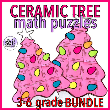 Preview of HOLIDAY MATH CHRISTMAS CRAFT WINTER ACTIVITY - CHRISTMAS TREE BUNDLE
