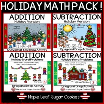 Preview of HOLIDAY MATH PACK!!! 4 Sets!!! ADDITION and SUBTRACTION - Two Ways!!!