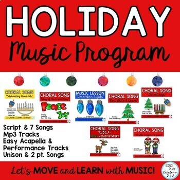 Preview of Holiday Music Program: Songs, Script, Sheet Music, Mp3 Tracks BUNDLE