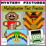 HOLIDAY Multiplication Color by Number Mystery Pictures Ac