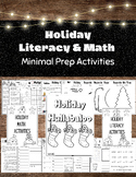 HOLIDAY NO PREP LITERACY AND MATH ACTIVITY PACKET