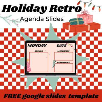 Preview of HOLIDAY RETRO DAILY AGENDA SLIDES (GOOGLE SLIDES TEMPLATE)