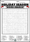 HOLIDAY SEASON Word Search Puzzle Middle School Fun Activi