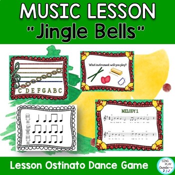 Preview of Holiday Music Lesson: "Jingle Bells" Orff, Guitar, Keyboard, Printables, Mp3