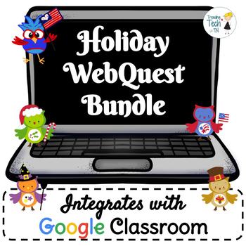 Preview of Holiday Webquest Bundle - NO PREP! Editable in Google Apps!