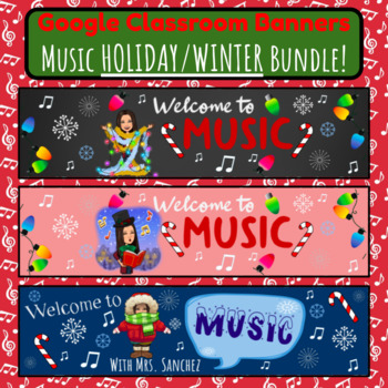 Holiday Winter Music Google Classroom Banner Templates By Meagan S Music Room