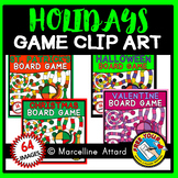 HOLIDAYS GAME BOARD CLIPART TEMPLATES BUNDLE CHRISTMAS VAL