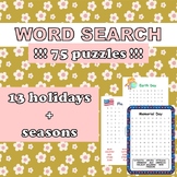 HOLIDAYS WORD SEARCH PUZZLES ESL EFL BACK TO SCHOOL
