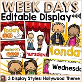 HOLLYWOOD MOVIE NIGHT CLASS DECOR: EDITABLE DAYS OF THE WE