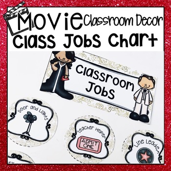 Preview of HOLLYWOOD MOVIE THEMED CLASSROOM DECOR JOB DISPLAY CHART