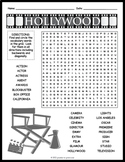 HOLLYWOOD THEMED Word Search Puzzle Worksheet Activity