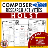 Holst Music Composer Study and Worksheets