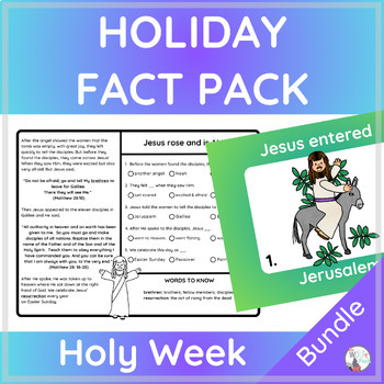 Preview of HOLY WEEK Fact Pack for Easter BUNDLE includes PreK K 1st 2nd 3rd 4th