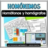 Homónimos: Homógrafos, Homófonos / Spanish Homonyms Worksh