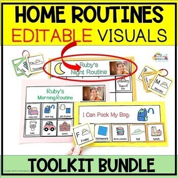 Preview of HOME ROUTINES VISUAL SCHEDULES AND SUPPORTS TOOLKIT BUNDLE