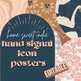 HOME SWEET INDIE || Modern Boho Hand Signal Icon Posters