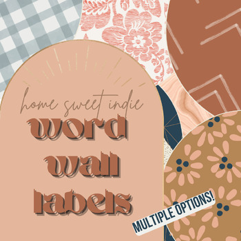 Preview of HOME SWEET INDIE || Modern Boho Word Wall Labels