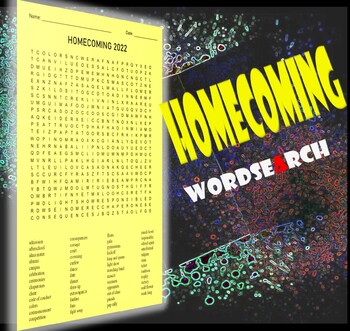 Preview of HOMECOMING 2022  Words Search