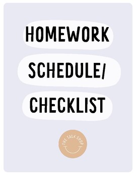 Preview of HOMEWORK SCHEDULE/CHECKLIST