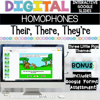 Preview of HOMOPHONE THERE THEIR THEY’RE DIGITAL ACTIVITY | DISTANCE LEARNING |