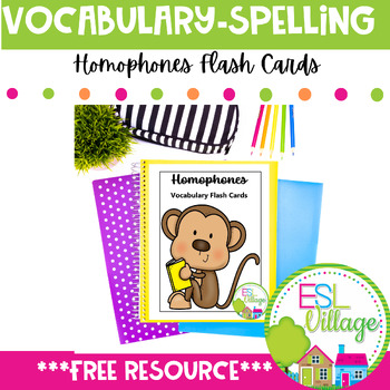 Preview of Free HOMOPHONES in English Flash Cards