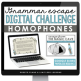 Homophones Escape Room Digital Grammar Activity, Google Sl