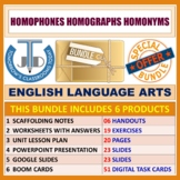 HOMOPHONES - HOMONYMS - HOMOGRAPHS: CLASSROOM RESOURCES - BUNDLE