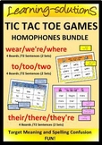 3 HOMOPHONE Games TIC TAC TOE to/too/two, their/there/they