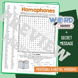 HOMOPHONES Word Search Puzzle Vocabulary Activity Worksheet