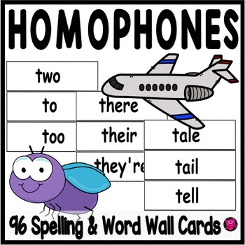 Preview of Homophone Word Wall Cards - Commonly Confused Words Homophones