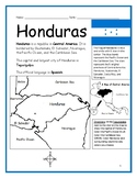 HONDURAS - Introductory Geography Worksheet