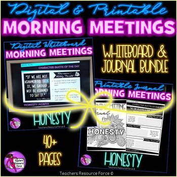 Preview of HONESTY Social Emotional Learning Character Ed Morning Meeting BUNDLE