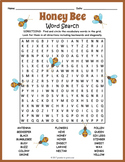 HONEY BEE THEMED Word Search Puzzle Worksheet Activity