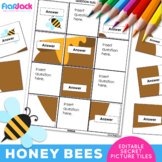 HONEY BEES EDITABLE Worksheets | Secret Picture Tiles