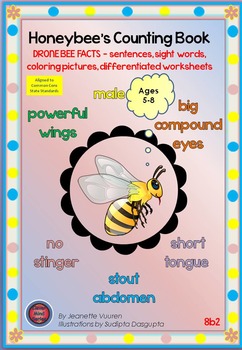 Preview of HONEY BEE FACTS: DRONE BEES- DIFFERENTIATED WORKSHEETS-SET 2-PORTRAIT-8b2