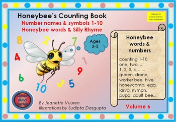 Preview of HONEY BEE TERMINOLOGY: HONEYBEE'S COUNTING BOOK - VOL 6 - COLORED BACKGROUND 1a