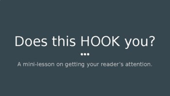 Preview of HOOK or Personal Narrative Lead Powerpoint (Slides)