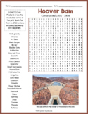 HOOVER DAM Word Search Puzzle Worksheet Activity