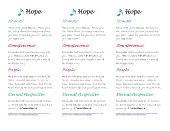 Preview of HOPE bookmark-a reminder to hope in Christ