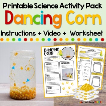 Preview of HOPPING CORN Science Experiment Activity Pack (Fall or anytime)