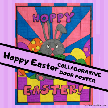 Preview of HOPPY EASTER Bunny Collaborative Group Poster -Spring Door Decoration Bulletin